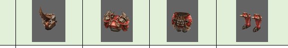 El set de armadura con socket Crimson Skull para el Rage Fighter