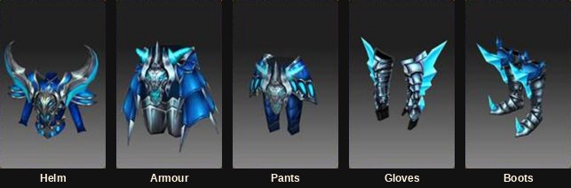 Un set de armadura de maestría de 5º nivel Frigid Blue Eye