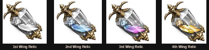 Las cuatro Wing Relics