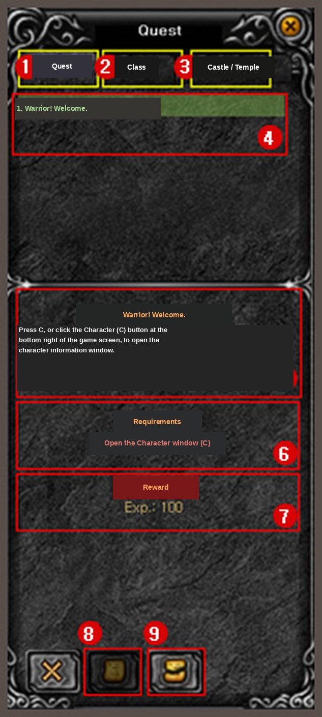 La nueva ventana de misiones en Mu Online Season 5