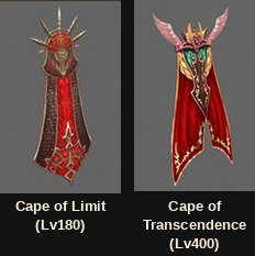 Cape of Limit and Cape of Transcendence, the two Grow Lancer capes