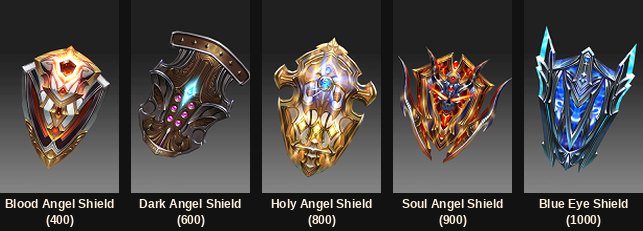 The five new Dark Knight mastery shields