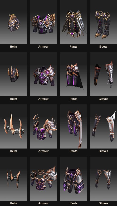 The Ancestral Silverheart armour pieces