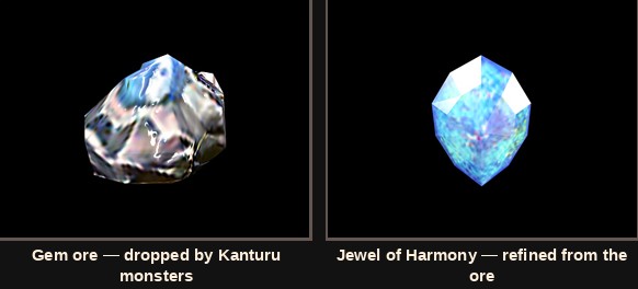 Gem ore and the Jewel of Harmony in Mu Online Season 2