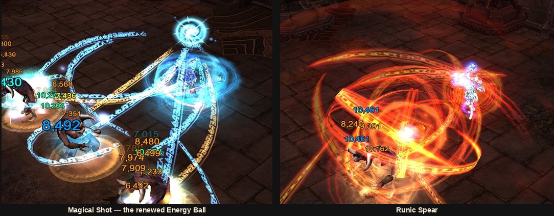 Các skill mới của Rune Wizard: Magical Shot và Runic Spear