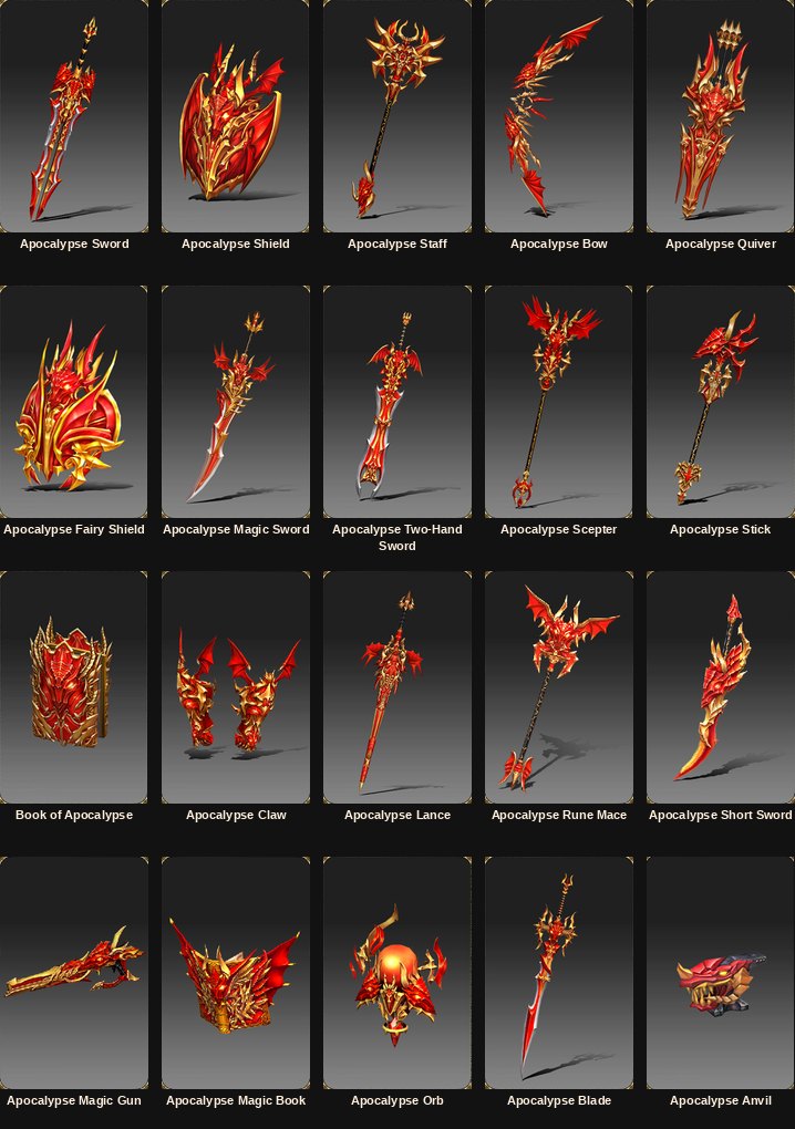 A 9. mastery Apocalypse fegyverek