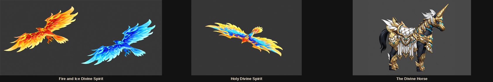 A Fire és Ice Divine Spirit, a Holy Divine Spirit és a Divine Horse