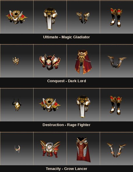 Sety mistrzowskie Blood Angel dla Magic Gladiator, Dark Lord, Rage Fighter i Grow Lancer