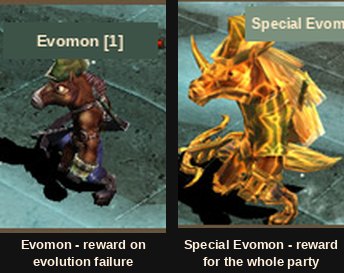 Zwykły Evomon i złoty Special Evomon
