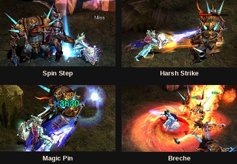 Skille ataku Grow Lancer: Spin Step, Harsh Strike, Magic Pin i Breche w akcji