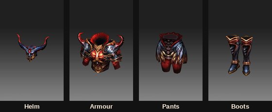 Set Awakening Soul Knight: hełm, zbroja, spodnie i buty