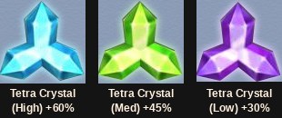 Trzy stopnie Tetra Crystal zwiększające szansę powodzenia kombinacji seed sphere