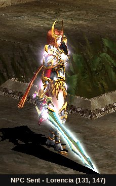 NPC Sent, a Guardian Knight que conduz a quest da 4ª mudança de classe