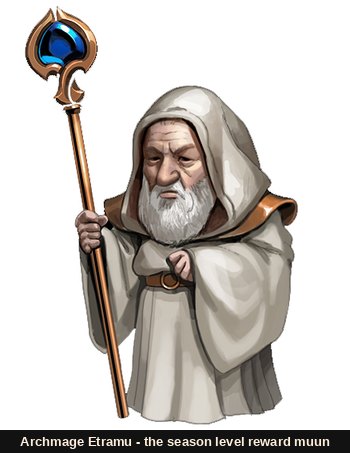 Archmage Etramu, o muun de recompensa de nível da season