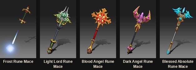 Rune maces, da Frost até a Blessed Absolute Rune Mace