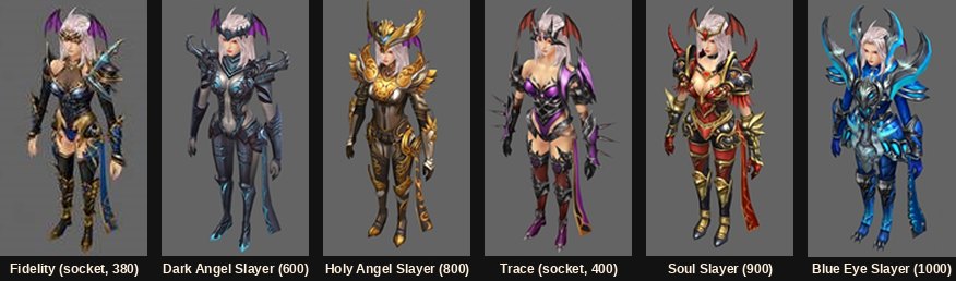Seis sets de armadura do Slayer, do set de socket Fidelity até o Blue Eye Slayer