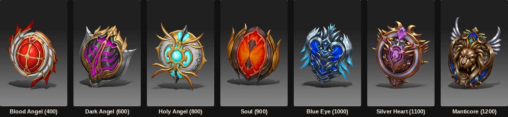 Os sete Fairy Shields, de Blood Angel a Manticore