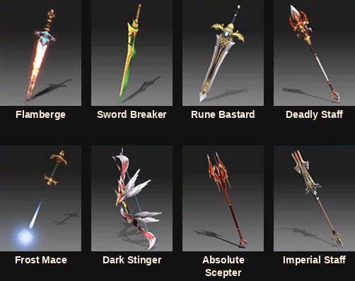 As oito armas socket adicionadas no Mu Online Season 4