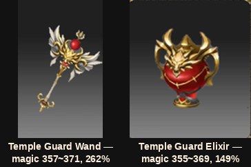 Temple Guard Wand и Elixir для класса Alchemist