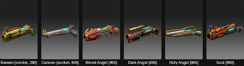 The socket and mastery magic gun tiers